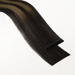  Natural Black Balayage (1B/6/1B) Invisi Edge Tape-Ins 50g-100% Remy Human Hair.