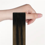  Natural Black Balayage (1B/6/1B) Invisi Edge Tape-Ins 50g-100% Remy Human Hair.
