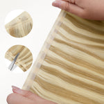 Light Blonde Highlights (16/22A) Butterfly Weft Hair Extensions (100g-150g)_100% Remy Human Hair.