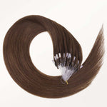 Chocolate Brown (4A) Micro Link Tip Hair Extensions – 100% Remy Human Hair by GOO GOO Hair.