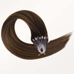 Dark Brown Balayage (2/6/2) Micro Link Tip Hair Extensions – 100% Remy Human Hair by GOO GOO Hair.