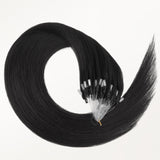 Natural Black (1B) Micro Link Tip Hair Extensions – 100% Remy Human Hair by GOO GOO Hair.