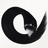 Jet Black (1) Micro Link Tip Hair Extensions – 100% Remy Human Hair by GOO GOO Hair.
