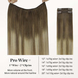 Bleach Blonde Balayage (3/8/613) Pro & Wire Hair Extension (70g-140g)-100% Remy Human Hair.