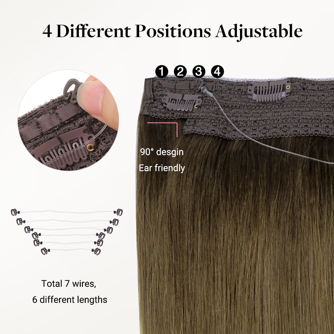 Bleach Blonde Balayage (3/8/613) Pro & Wire Hair Extension (70g-140g)-100% Remy Human Hair.