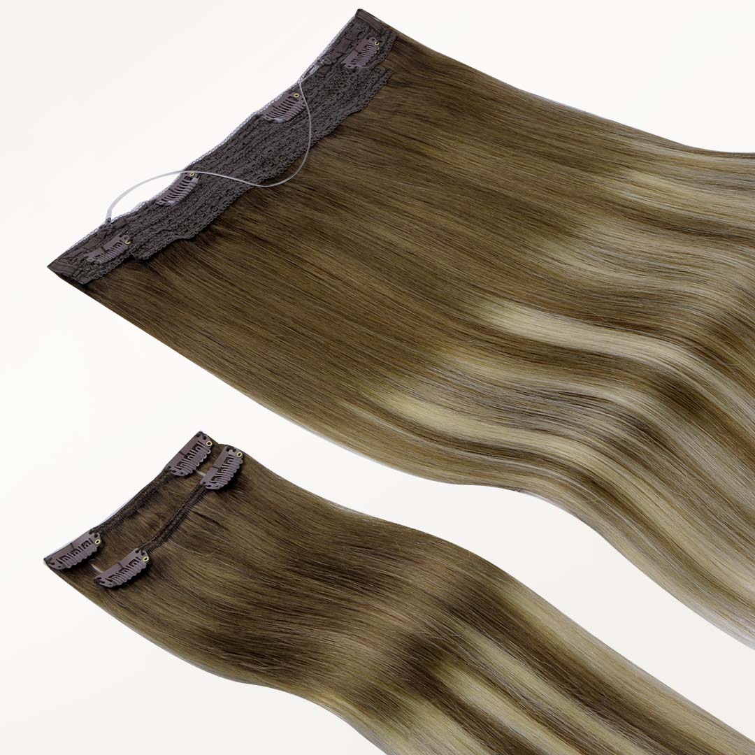 Bleach Blonde Balayage (3/8/613) Pro & Wire Hair Extension (70g-140g)-100% Remy Human Hair.