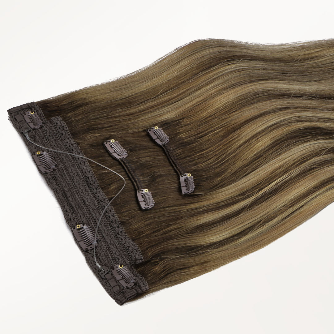 Caramel Blonde Balayage (4/27/4) Pro & Wire Hair Extension (70g-140g)-100% Remy Human Hair.