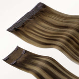 Caramel Blonde Balayage (4/27/4) Pro & Wire Hair Extension (70g-140g)-100% Remy Human Hair.