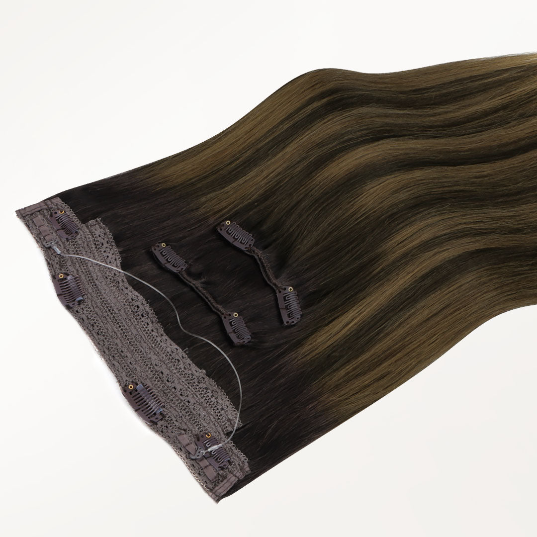 Dark Brown Balayage (2/6/2) Pro & Wire Hair Extension (70g-140g)-100% Remy Human Hair.