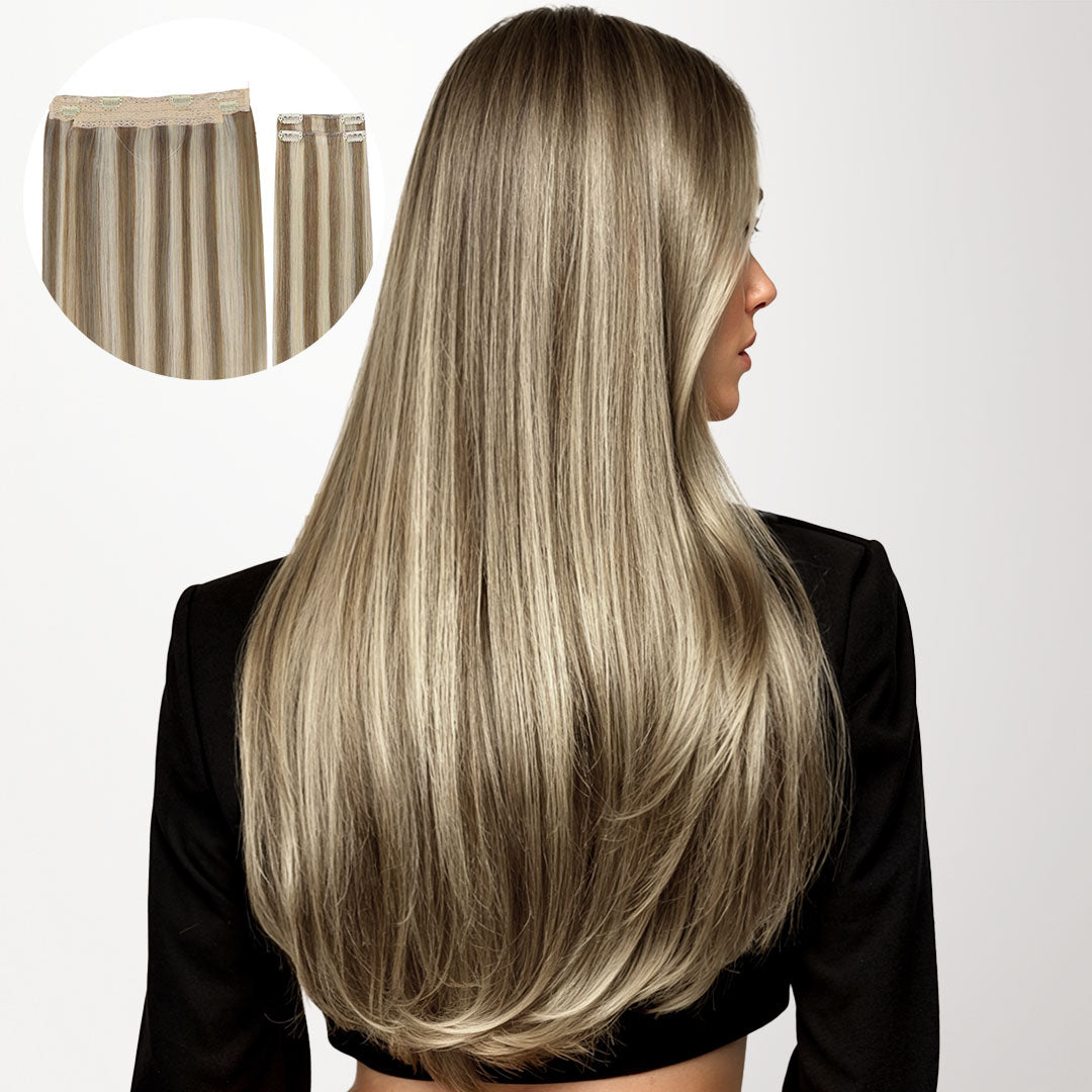 Golden Blonde Highlights (8B/60B) Pro & Wire Hair Extension (70g-140g)-100% Remy Human Hair.