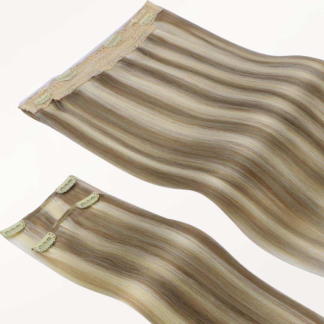 Golden Blonde Highlights (8B/60B) Pro & Wire Hair Extension (70g-140g)-100% Remy Human Hair.