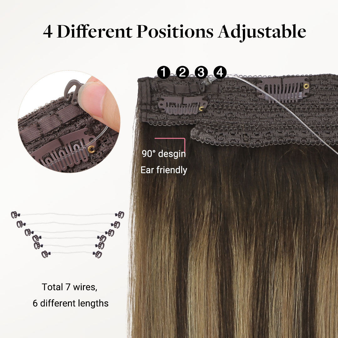 Honey Blonde Balayage (4/26/4) Pro & Wire Hair Extension (70g-140g)-100% Remy Human Hair.