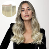 Platinum Blonde Balayage (17/22/60) Pro & Wire Hair Extension (70g-140g)-100% Remy Human Hair.