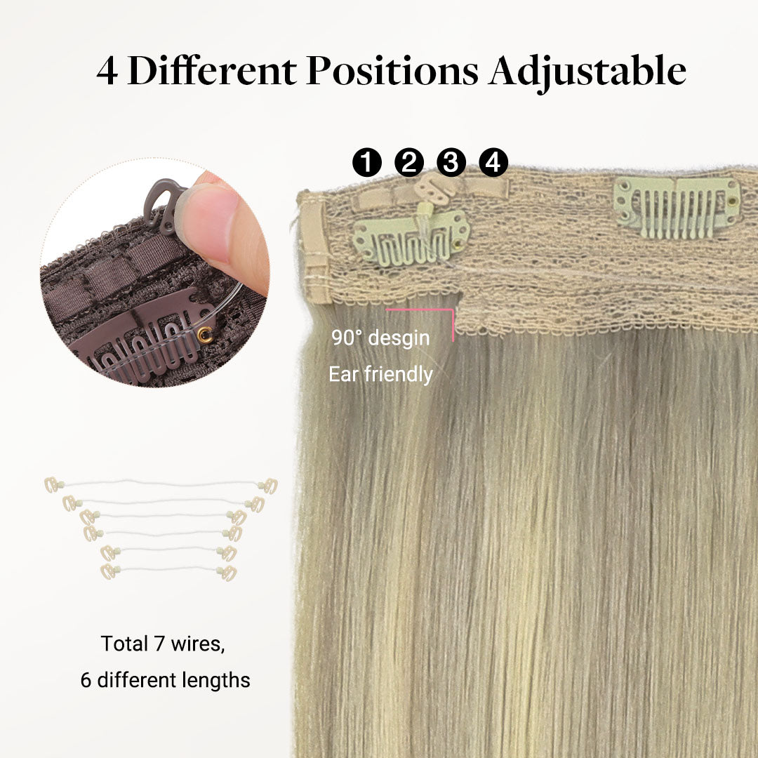Platinum Blonde Balayage (17/22/60) Pro & Wire Hair Extension (70g-140g)-100% Remy Human Hair.