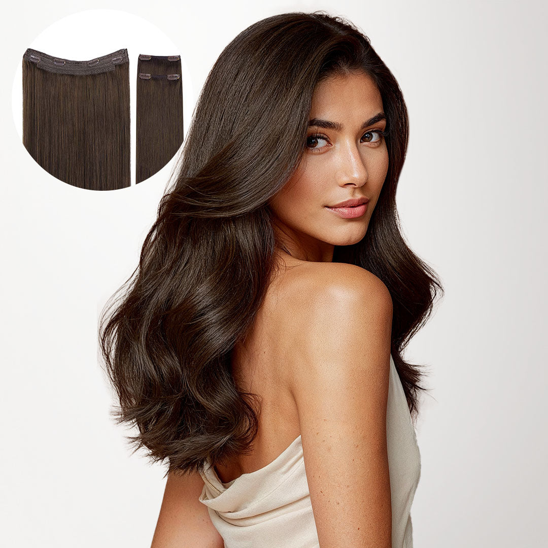 Chocolate Brown (4A) Pro & Wire Hair Extension (70g-140g)-100% Remy Human Hair.