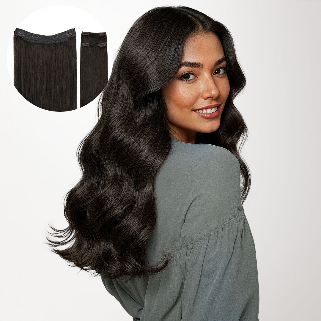 Dark Brown (2) Pro & Wire Hair Extension (70g-140g)-100% Remy Human Hair.