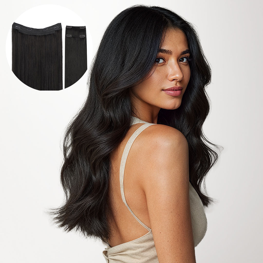 Natural Black (1B) Pro & Wire Hair Extension (70g-140g)-100% Remy Human Hair.