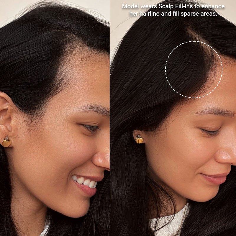 Dark Brown (2) Scalp Hair Fill-Ins (30g-39g)_100% Remy Human Hair.