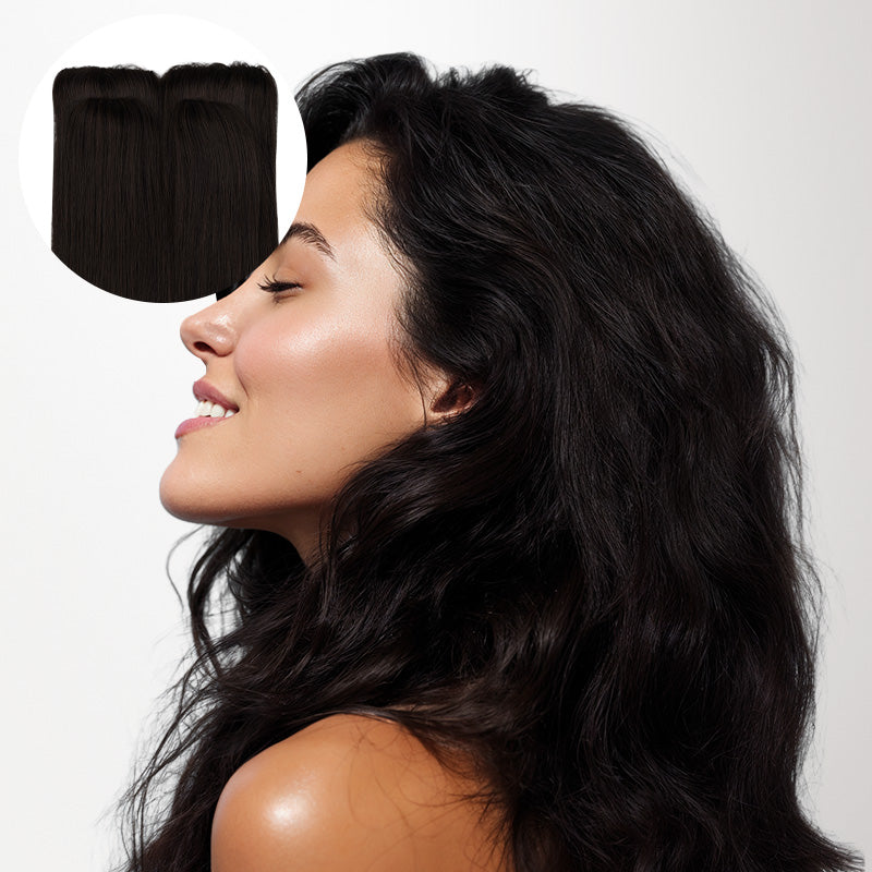 Dark Brown (2) Scalp Hair Fill-Ins (30g-39g)_100% Remy Human Hair.