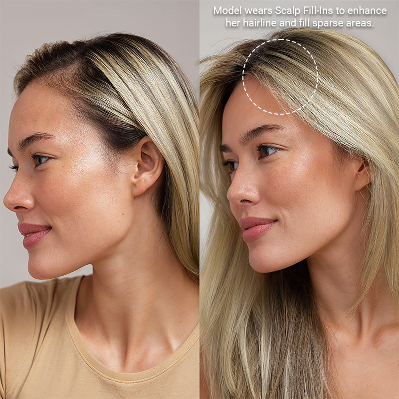 Light Blonde Highlights (16/22A) Scalp Hair Fill-Ins (30g-39g)_100% Remy Human Hair.