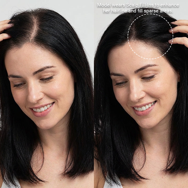 Jet Black (1) Scalp Hair Fill-Ins (30g-39g)_100% Remy Human Hair.