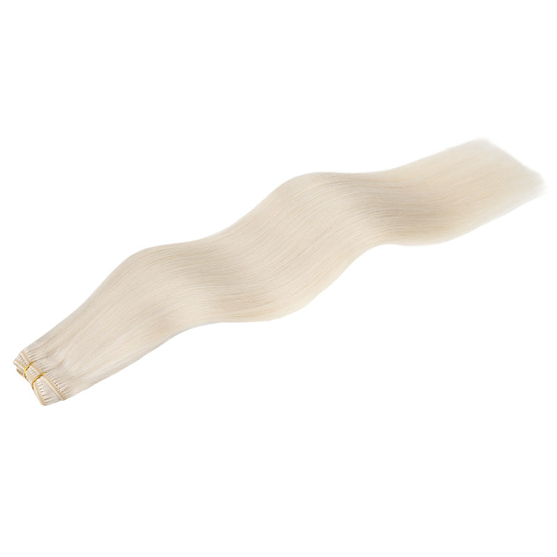 Pure Platinum Blonde (1000) Sew-In Weft Hair Extensions (80g-120g)_100% Remy Human Hair.