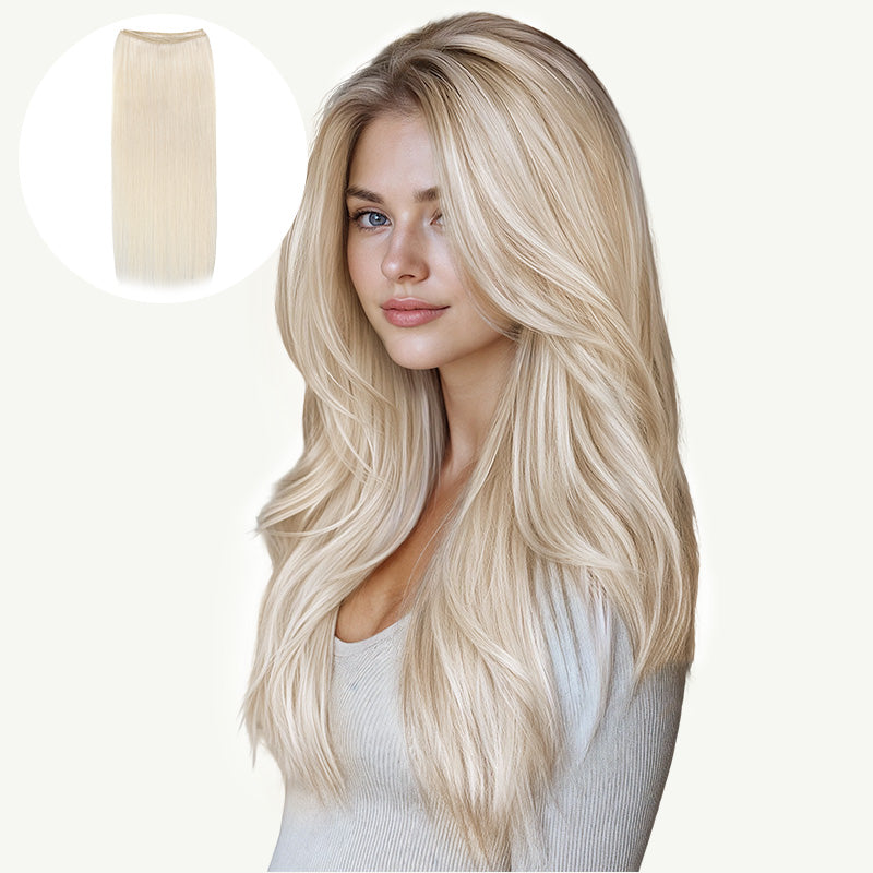 Pure Platinum Blonde (1000) Sew-In Weft Hair Extensions (80g-120g)_100% Remy Human Hair.