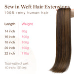 Brown Sugar Swirl Highlights (2C/4E/6C) Sew-In Weft Hair Extensions (80g-120g)-100% Remy Human Hair.