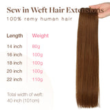 Copper (350) Sew-In Weft Hair Extensions (80g-110g)_100% Remy Human Hair.