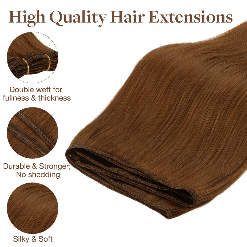 Copper (350) Sew-In Weft Hair Extensions (80g-110g)_100% Remy Human Hair.