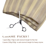 Platinum Blonde Balayage (17/22/60) Sew-In Weft Hair Extensions (80g-120g)_100% Remy Human Hair.