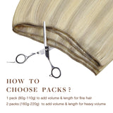Ash Blonde Highlights (17A/60A) Sew-In Weft Hair Extensions (80g-120g)_100% Remy Human Hair.