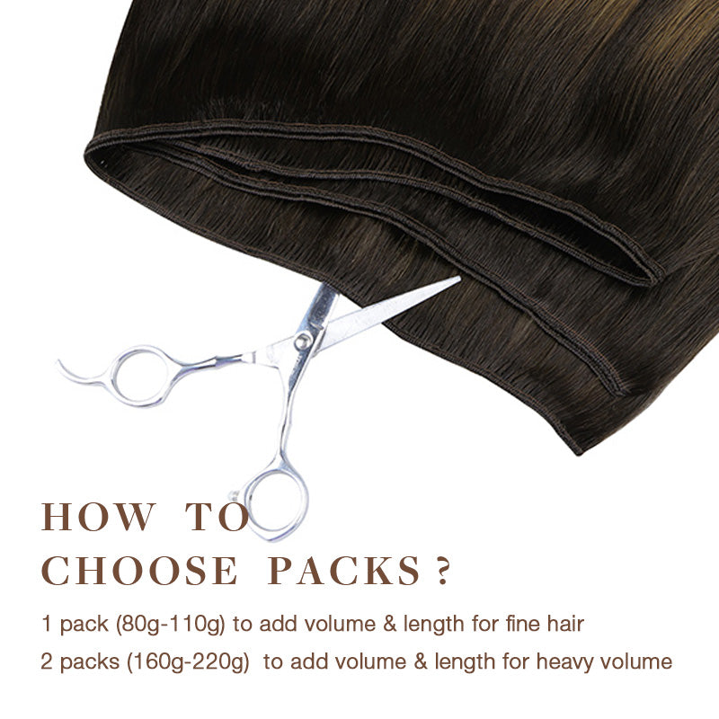 Dark Brown Balayage (2/6/2) Sew-In Weft Hair Extensions (80g-120g)_100% Remy Human Hair.