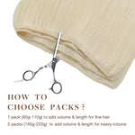 Platinum Blonde (60A) Sew-In Weft Hair Extensions (80g-120g)_100% Remy Human Hair.