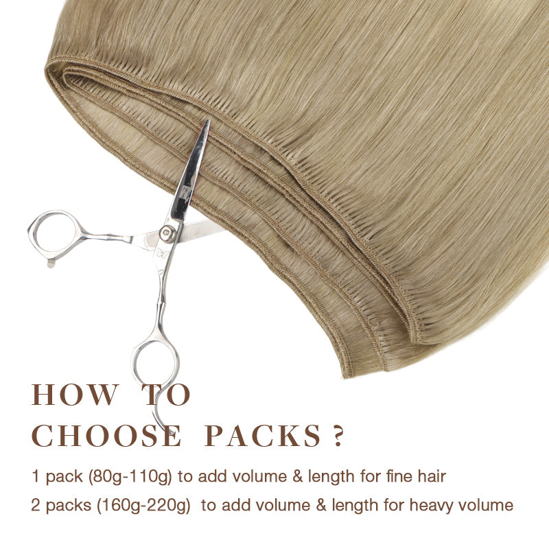 Natural Blonde Balayage (18ET90A) Sew-In Weft Hair Extensions (80g-110g)-100% Remy Human Hair.