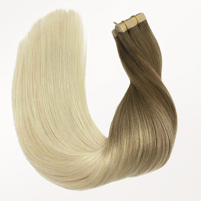 Ash Brown to Platinum Blonde (9/60) Tape-Ins 50g [Clearance]_100% Remy Human Hair.