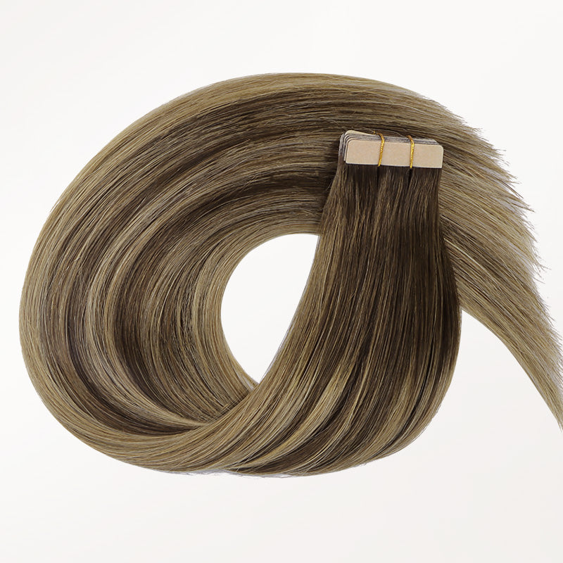 Caramel Blonde Balayage (4/27/4) Tape-Ins [Clearance]_100% Remy Human Hair.