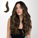 Chestnut Brown Balayage (2/6) Tape-Ins 50g-100% Remy Human Hair.