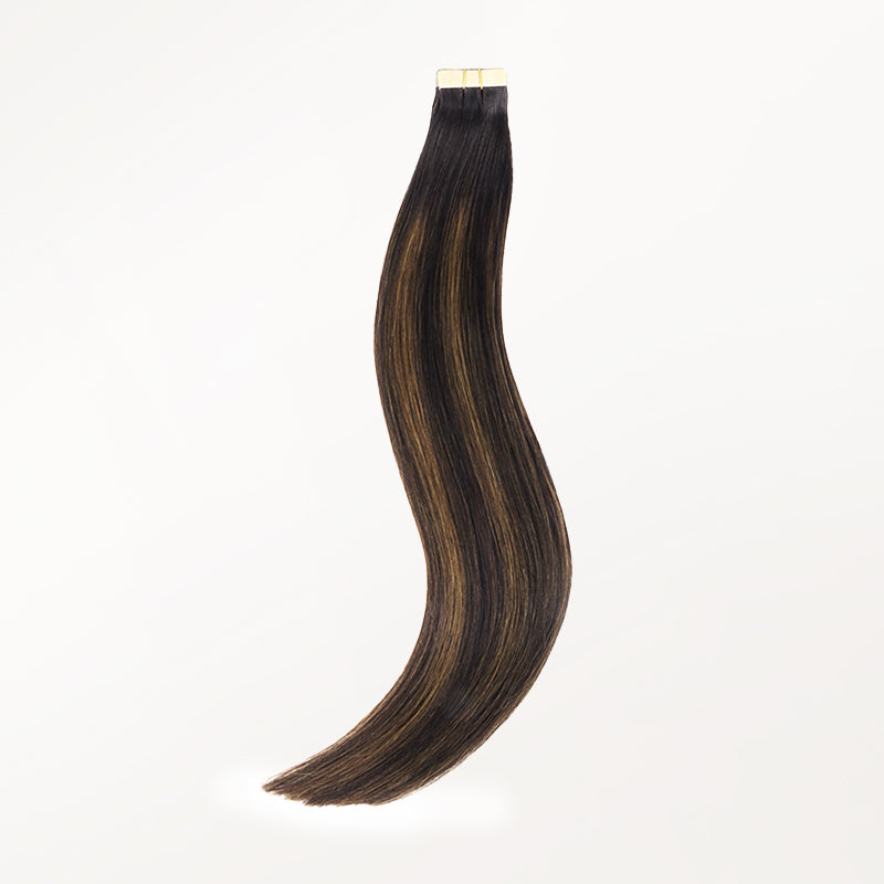 Dark Brown Balayage (2/6/2) Tape-Ins 50g-100% Remy Human Hair.
