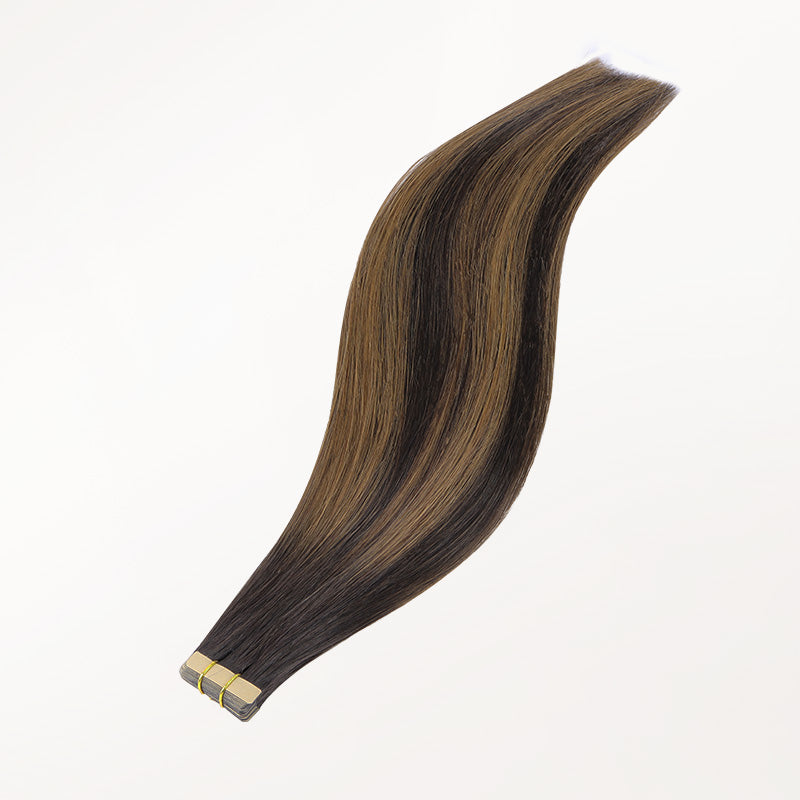 Dark Brown Balayage (2/6/2) Tape-Ins 50g-100% Remy Human Hair.