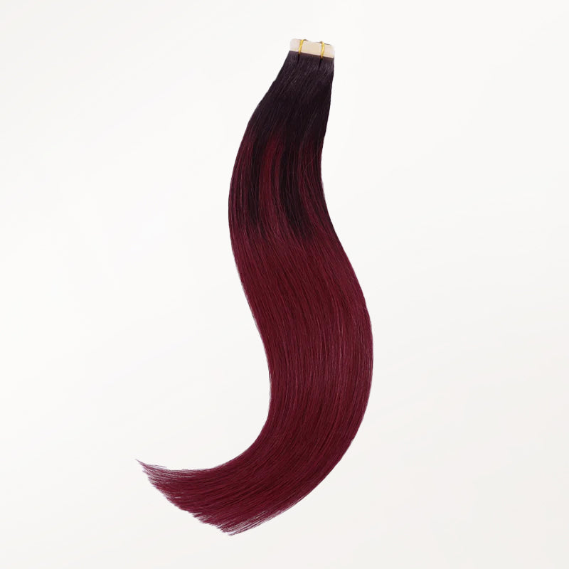 Jet Black to Red Omber (1/99J) Tape-Ins 50g [Clearance]_100% Remy Human Hair.