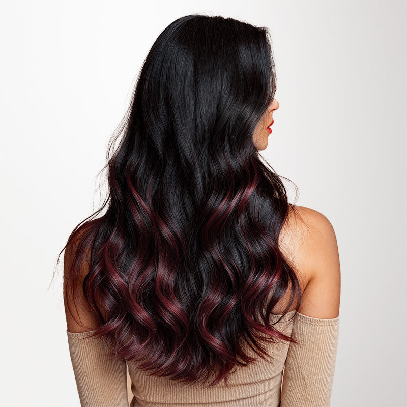 Jet Black to Red Omber (1/99J) Tape-Ins 50g [Clearance]_100% Remy Human Hair.