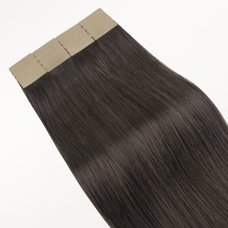Mocha Brown (1C) Tape-Ins 50g_100% Remy Human Hair.