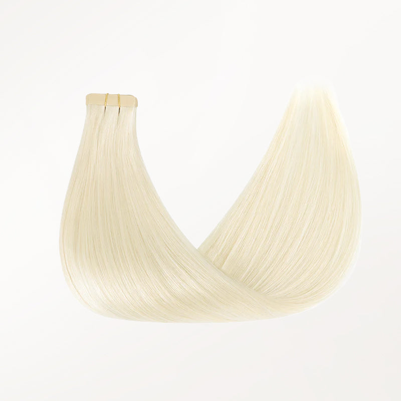 Platinum Blonde (60A) Tape-Ins 50g_100% Remy Human Hair.