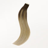 Chocolate Brown to Dirty Blonde (4/18) Tape-Ins 50g-100% Remy Human Hair.