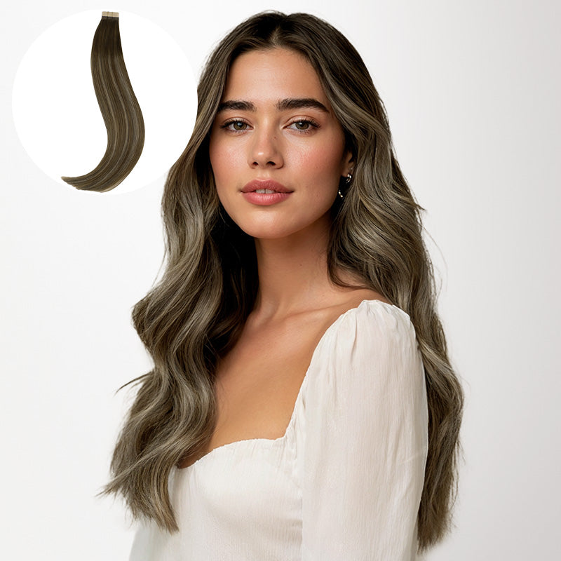 Honey Blonde Balayage (4/26/4) Tape-Ins [Clearance]_100% Remy Human Hair.