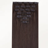 Light Brown (2A) Classic Clip-Ins (150g-170g)_100% Remy Human Hair.