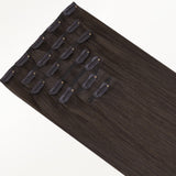 Mocha Brown (1C) Classic Clip-Ins (150g-170g)_100% Remy Human Hair.