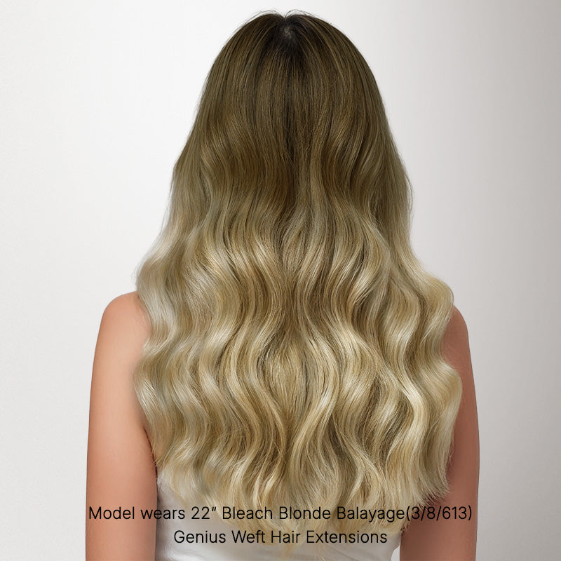 Bleach Blonde Balayage (3/8/613) Thick Genius Tape Weft Hair Extensions 100-120g_100% Remy Human Hair.