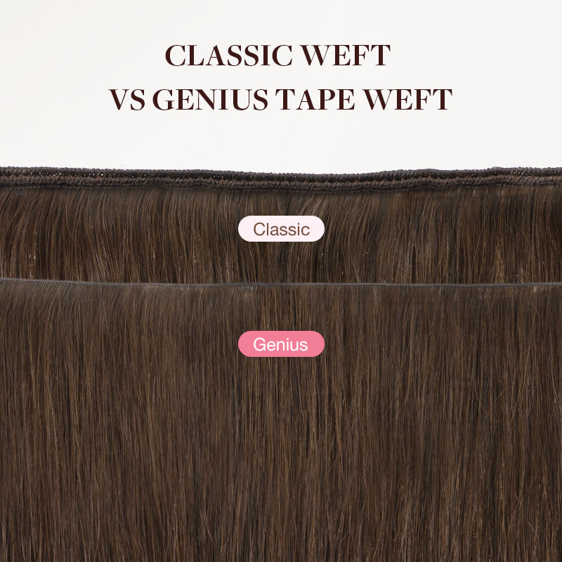Chocolate Brown (4A) Thick Genius Tape Weft Hair Extensions 100-120g_100% Remy Human Hair.